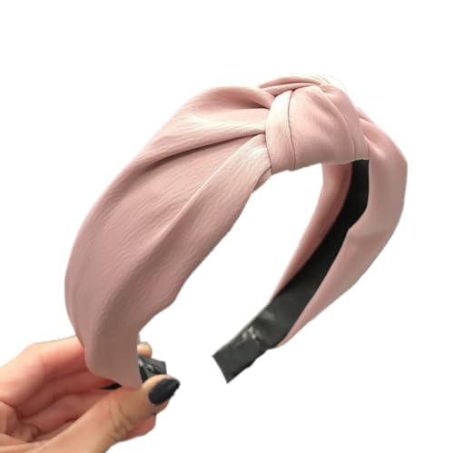 1 Stück Modisch Geknotetes Haarreifen für Damen,Breite Stirnband,Haarband mit knoten,Stoff Haarreif Haarschmuck für Damen und Mädchen,Hochzeit,Party,Bühne,Urlaub,Yoga,Gesicht waschen,Rosa a von Whakano