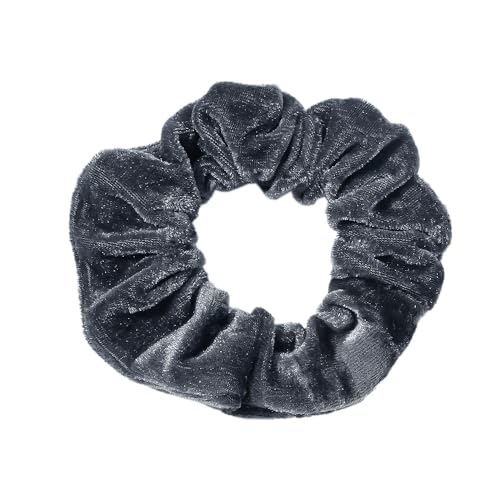 10 Stück Samt Scrunchies Haargummis für Damen,Gummibänder Haarbänder,Elastische Dicke Bänder,Haare Ringe Haarschmuck,Pferdeschwanzhalter,Haarring des Dickdarms für Mädchen Damen,Silber Grau von Whakano