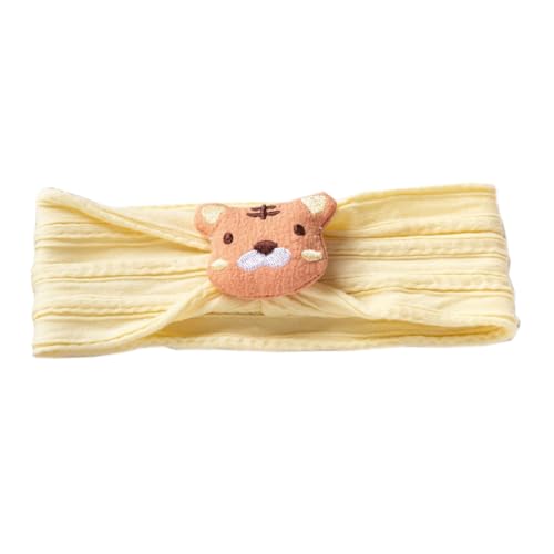 2 Stück Baby Tiger Stirnband,Nylon Baby Stirnbänder,Dehnbare Breitem Haarbänder,Weiche Haarbänder,Kleinkinder Haarbänder Kinder Haarschmuck für Neugeborene Kleinkinder,Gelb von Whakano