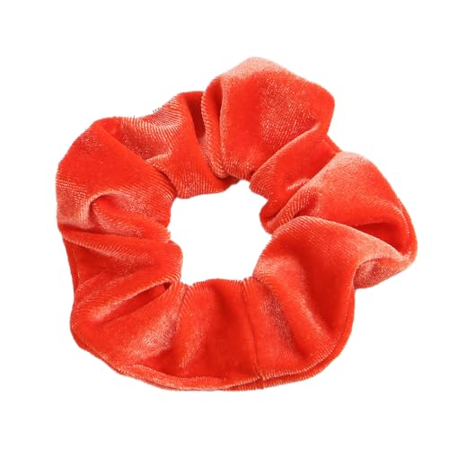 5 Stück Samt Scrunchies Haargummis für Damen,Einfarbige Elastische Dicke Bänder,Gummibänder Haarbänder,Pferdeschwanzhalter,Haarring des Dickdarms,Haargummi Haare Ringe für Damen,Orange Farbe von Whakano