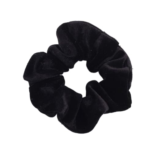 5 Stück Samt Scrunchies Haargummis für Damen,Einfarbige Elastische Dicke Bänder,Gummibänder Haarbänder,Pferdeschwanzhalter,Haarring des Dickdarms,Haargummi Haare Ringe für Damen,Schwarz von Whakano