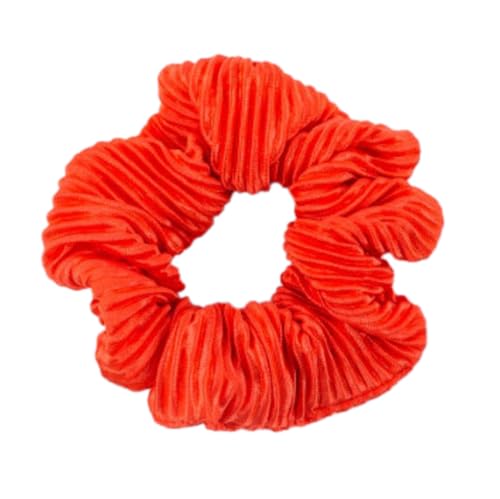 6 Stück Zerknittert Haargummis,Elastische Haargummi Scrunchies,Einfarbig Haare Ringe,Haarschmuck Kopfbedeckung,Haarbänder für Pferdeschwanz Frauen Mädchen Damen,Orange von Whakano