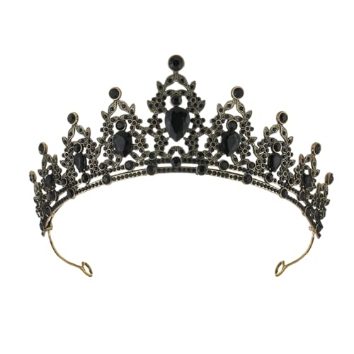 Kristall Tiara für Mädchen damen,Prinzessin Krone Stirnband,Braut Kristall Tiara,Hochzeit Tiara,Haarschmuck,für Geburtstag,Feiertagskostüm,Königin Krone Dekoration,Schwarz von Whakano