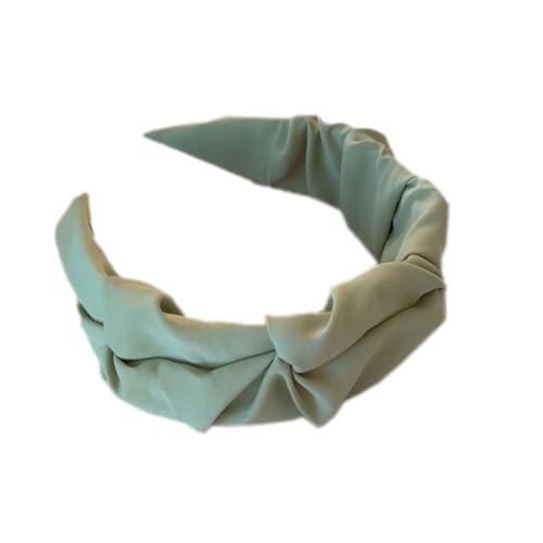 Plissiertes Stirnband für Damen,Breite Stirnband,Haarband Haarreifen,Stoff Haarreif Haarschmuck für Damen und Mädchen,Haarzubehör,Hochzeit,Party,Bühne,Urlaub,Yoga,Gesicht waschen,Grün von Whakano