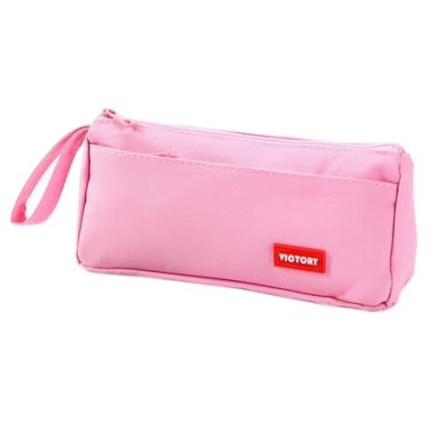 Whakano 1 Stücke Federmäppchen,Federtaschen mit Reißverschluss Große Kapazität Mäppchen,Teenager Stifttasche,Tragbare Pencil Case,Stiftetui für Schule & Büro Studentin,Rosa von Whakano