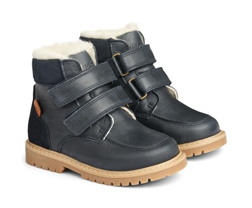 Wheat Kinderschuhe Winterschuhe Stewie Leder Klett Tex Junior Größen Unisex Jungen und Mädchen 80% Leder,20% Suede Atmungsaktiv, Wasserdicht von Wheat