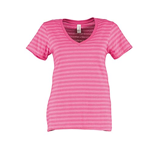 Whitewear V-Shirt Tomke Kurzarm T-Shirt Basic Shirt blau pink Weiss gestreift Gr. M pink/hellpink von Whitewear