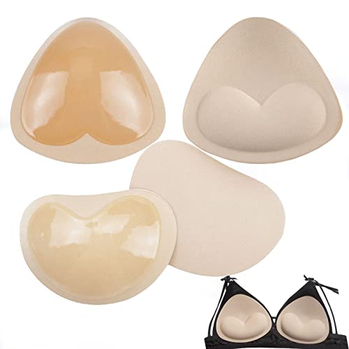 Wieysdoo Selbstklebende Einlagen BH Pads Einsätze Push Up Pads Bh-einlagen Abnehmbare Brustvergrößerung für BHs Bikini Badeanzug Sport 2 Paare (2, 2 Paar Dreiecke) von Wieysdoo