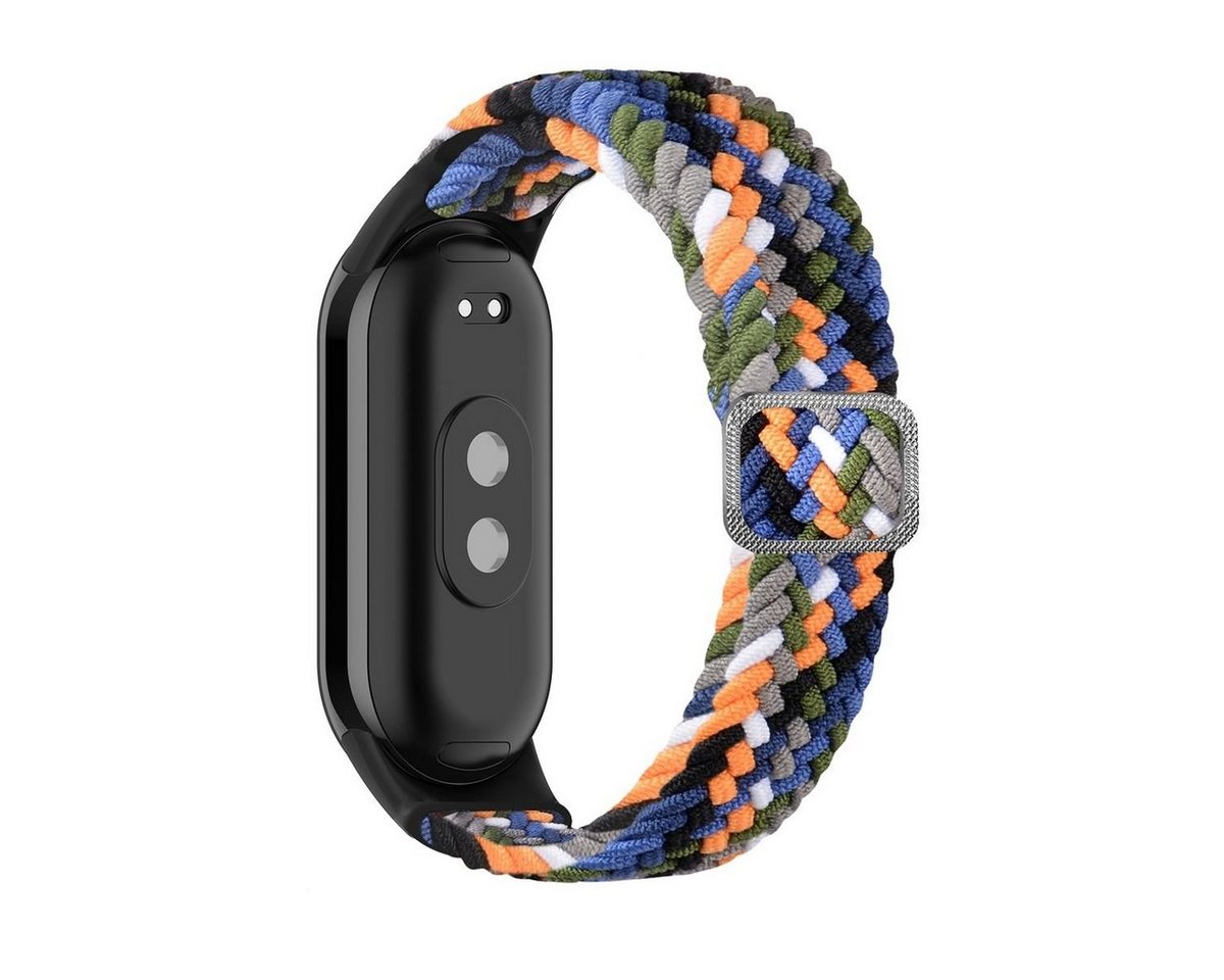 Wigento Smartwatch-Armband Elastisches Design Sport gewebtes Nylon Band für Xiaomi Mi Band 8 von Wigento