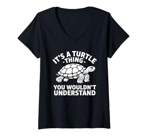 Damen Es ist eine Schildkröten-Sache, die du nicht verstehen würdest Turtle T-Shirt mit V-Ausschnitt Damen Es ist eine Schildkröten-Sache, die du nicht verstehen würdest Turtle T-Shirt mit V-Ausschnitt von Wildlife Land Turtle Animal Tortoise Turtles
