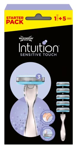 Wilkinson Sword Intuition Sensitive Touch Rasierer – Packung mit 1 Rasierer + 5 Ladeköpfe – Vorteilspackung Trilamer für Damen von Wilkinson Sword