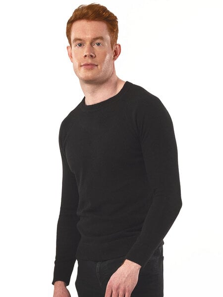 Will's Vegan Shop Recycled Tailored Knit Knit Mannschaft Schwarz Herren von Will's Vegan Shop