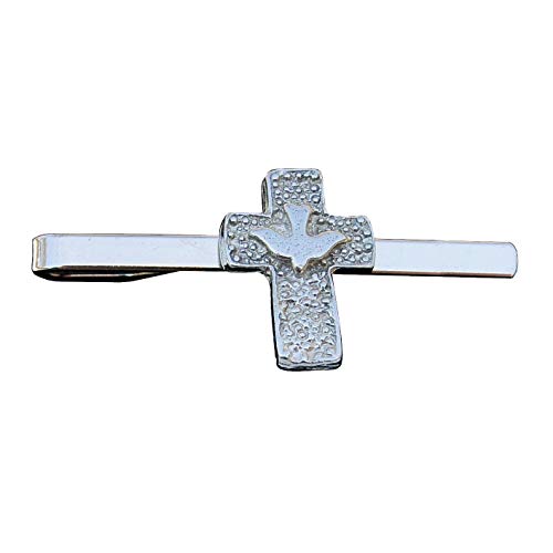 Krawattennadel mit Zinngusskreuz und Taube - Handgefertigt von William Sturt aus deutschem Zinn Krawattennadel mit Zinngusskreuz und Taube - Handgefertigt von William Sturt aus deutschem Zinn von William Sturt Fine Pewter