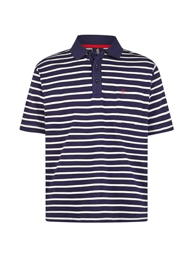 Wind Herren Polo-Hemd, Piqué, Polo-Shirt, mit Knopfleiste, gestreift, maritim Navy-weiß 2XL von Wind