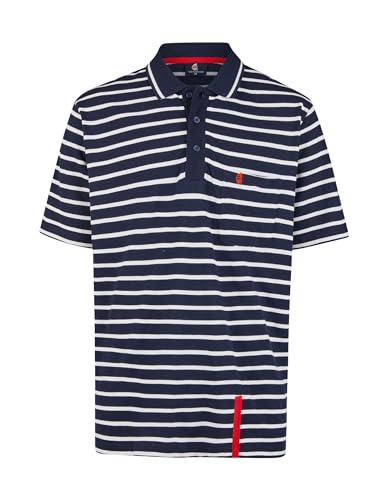 Wind Herren Polo-Shirt, Polo-Hemd, Knopfleiste, gestreift, luftig, maritim Navy-weiß L von Wind