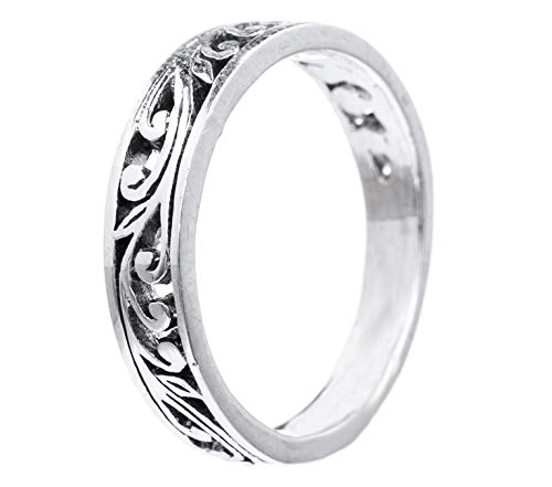 Windalf Fairy Ring LUCIA h: 0.4 cm Feenhafte Ornamentik Midi-Ring 925 Sterlingsilber (Silber, 66 (21.0)) von Windalf