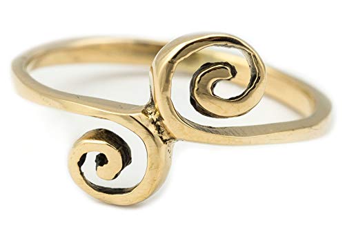 Windalf Zarter Ring IDUNA h: 1 cm Lebens Spiralen Edle Bronze (Bronze, 58 (18.5)) von Windalf