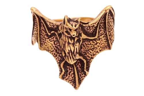 Windalf Epic Fledermaus Ring TARYN 22 mm Gothic-Schmuck Vintage Bronze (Bronze, 56 (18)) von Windalf