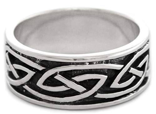 Windalf Keltischer Ring KELTOI 0.9 cm Mit keltischem Knoten 925 Sterlingsilber (Silber, 56 (17.8)) von Windalf