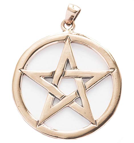 Windalf Schmuck Anhänger WHYN Ø 3.7 cm Großes Pentagramm Hochwertige Bronze von Windalf