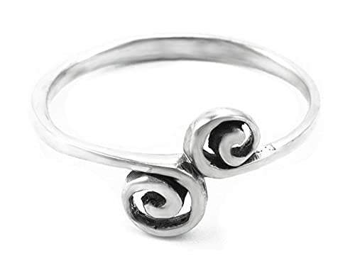 Windalf Zarter Damen Ring ~ IDUNA ~ 9 mm - Spirals Midi-Ring 925 Sterlingsilber (Sterlingsilber, 60) von Windalf