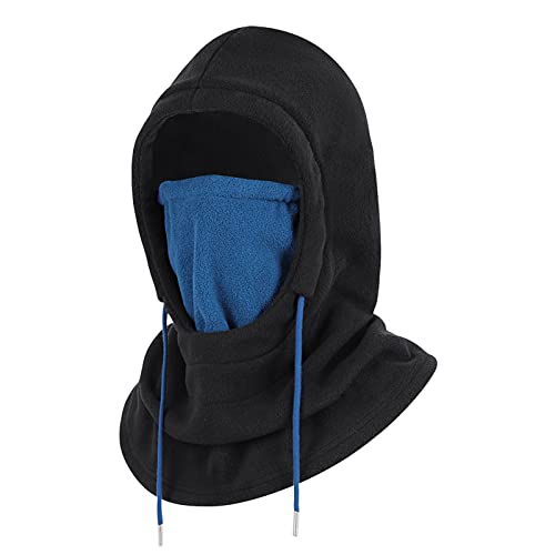 Sturmhaube Winter Gesichtsmaske Herren Damen, Kapuzenschal Halswärmer Augenschützer Fleece Mütze Schal Maske, Vollgesichtsmaske mit Halsmaske Skimaske für Motorräder, Winter Sport - Schwarz von Windfromort