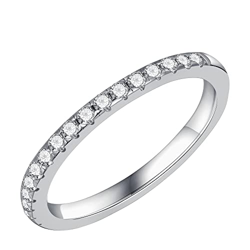 Winglove ✦Valentinstag Geschenk Moissanite Ringe Silber 925 Damen Gruppe Kronen ringe Moissanit Diamant, VVS1 Reinheit D Farbe, Geschenke für Frauen.[49(15.75)] von Winglove