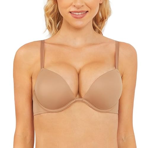 Wingslove Damen Super Push Up BH mit Bügel Extrem Gepolstert Maximizer für Kleine Brüste(Hellbraun,32DD/70E) von Wingslove