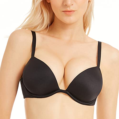 Wingslove Damen Super Push Up BH mit Bügel Extrem Gepolstert Maximizer für Kleine Brüste（Schwarz 80A） von Wingslove