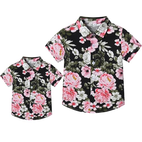 Winmany Vater Sohn Passende Hawaiihemden Herren Jungen Blumen Strand Outfit Familie Sommer Urlaub Kurzarm Tops Winmany Vater Sohn Passende Hawaiihemden Herren Jungen Blumen Strand Outfit Familie Sommer Urlaub Kurzarm Tops von Winmany
