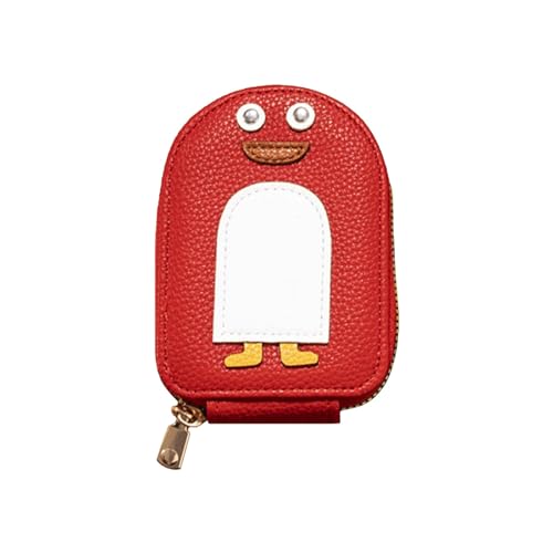 Winnsell Cute Penguins PU Kreditkartenetui, Cute Penguins Wallet mit 11 Kartenfächern PU Kreditkarte Münzbörse Damen Leder Kreditkartenetui Damen Kreditkartenetui, rot, Card Holder, Modern von Winnsell