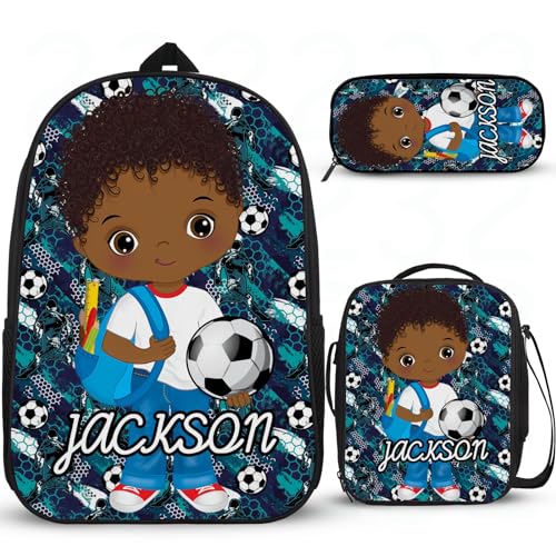 Interessante Schultasche für Jungen, personalisiertes Schulrucksack-Set für Jungen, Grundschüler, Tagesrucksack, Schulrucksack für Mädchen, mit Lunchbox, Federmäppchen, 3 Stück von Wintarn