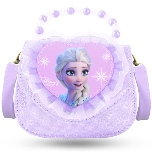 Kinderhandtasche Mädchen Tasche Kinderhandtasche Mädchen Frozen Thema Kinder Umhängetasche, Handtasche Klein mit Verstellbarem Gurt, Eiskönigin Prinzessin Schulrucksack Cartoon Schulter-Tasche von Wirhaut