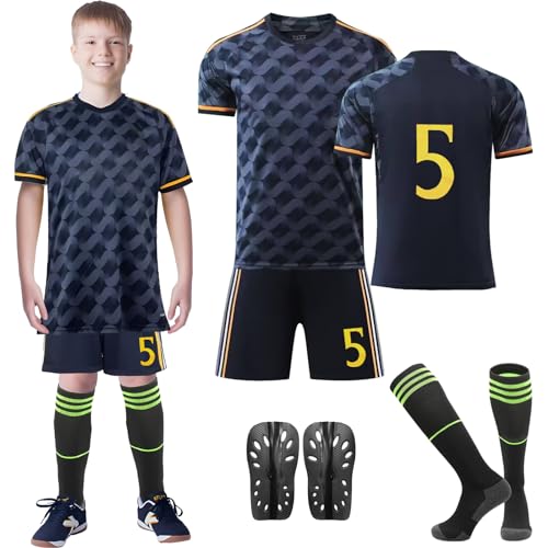 Wirhaut Fußballtrikots für Kinder Neue Saison Hause/Auswärts Fußball Trikots Shorts Socken Set für Kinder Nr.7 /Nr.5 Trikot, Fussball Jersey Trainingsanzug für Kinder Jungen von Wirhaut