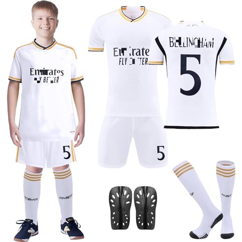 Wirhaut Fußballtrikots für Kinder Neue Saison Hause/Auswärts Fußball Trikots Shorts Socken Set für Kinder Nr.7 /Nr.5 Trikot, Fussball Jersey Trainingsanzug für Kinder Jungen von Wirhaut