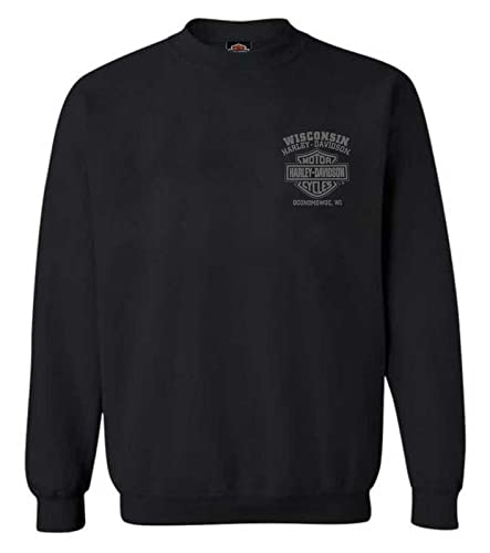 Harley-Davidson Herren Corrosion Willie G Skull Fleece Pullover Sweatshirt, Schwarz, Schwarz, X-Large von Wisconsin Harley-Davidson