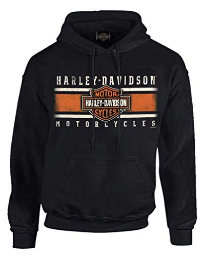 Harley-Davidson Herren Kapuzenpullover, Fleece, Schwarz - Schwarz - 5X-Large von Wisconsin Harley-Davidson