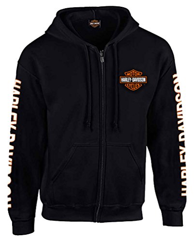 Harley-Davidson Herren-Kapuzenpullover Bar & Shield, mit Reißverschluss, 30299142 - Schwarz - XX-Large von Wisconsin Harley-Davidson