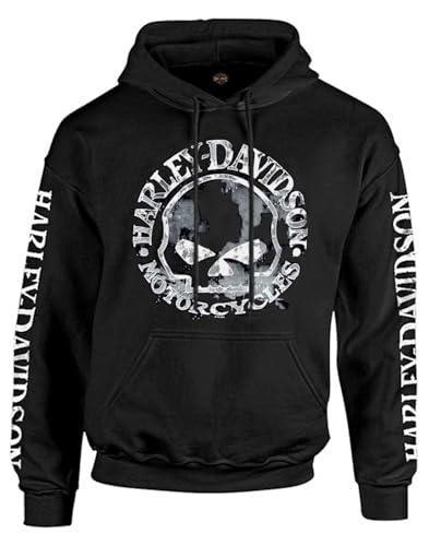 Harley-Davidson Herren Sweatshirt Willie G Skull H-D Pullover Schwarz 30296648, schwarz, X-Large von Wisconsin Harley-Davidson