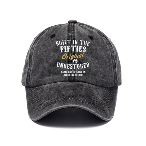 Wisebom Basecap, Cap Herren Damen Geschenkideen für Familie Freunde, Unisex Baseballkappe aus Baumwolle für Frühling und Sommer, DREI Muster Verfügbar, Grau (The Fifties) von Wisebom