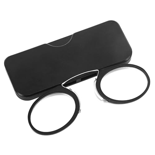 Wisebom Lesebrille für Herren, Kompakte leichte randlose brillen, Lesebrille 2.0 Dioptrien Damen, Lesebrille Dioptrien, Mini Nose Clip leichte Brillen, Mini Nasenclip Randlose Lesebrille (Schwarz) von Wisebom