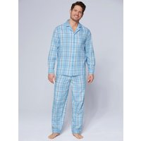 Witt Herren Pyjama, blau-grün-kariert von KINGsCLUB