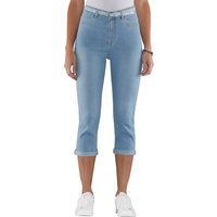 Witt Damen Caprijeans inkl. Glitzer-Gürtel, Stretch-Qualität, blue-bleached von Witt