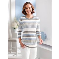 Witt Damen Pullover, bleu-ecru-gemustert von Witt