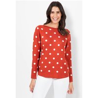 Witt Damen Langarm-Pullover, terra-ecru-gemustert von Witt