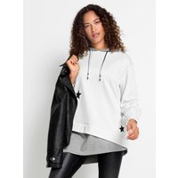 Witt Damen Sweatshirt, weiß-hellgrau-meliert von Witt