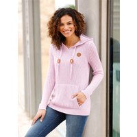 Witt Damen Kapuzen-Pullover, mauve-weiß-meliert von Witt