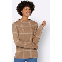 Witt Damen Pullover, camel-ecru-kariert von Witt