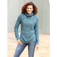 Witt Damen Pullover, petrol-ecru-meliert von Witt