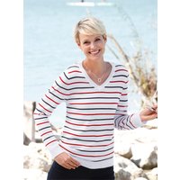 Witt Damen Pullover, weiß-rot-geringelt von Witt